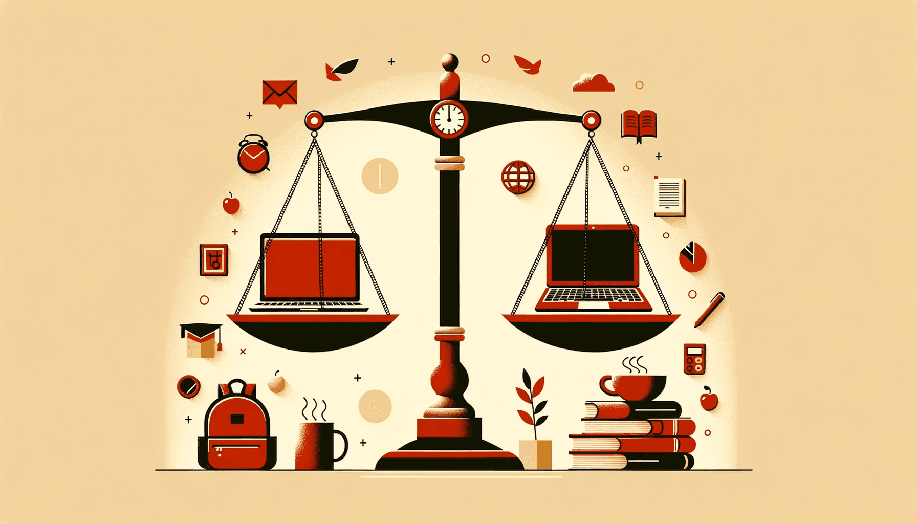 Illustration for Achieving Balance: Online Learning Meets Student Life