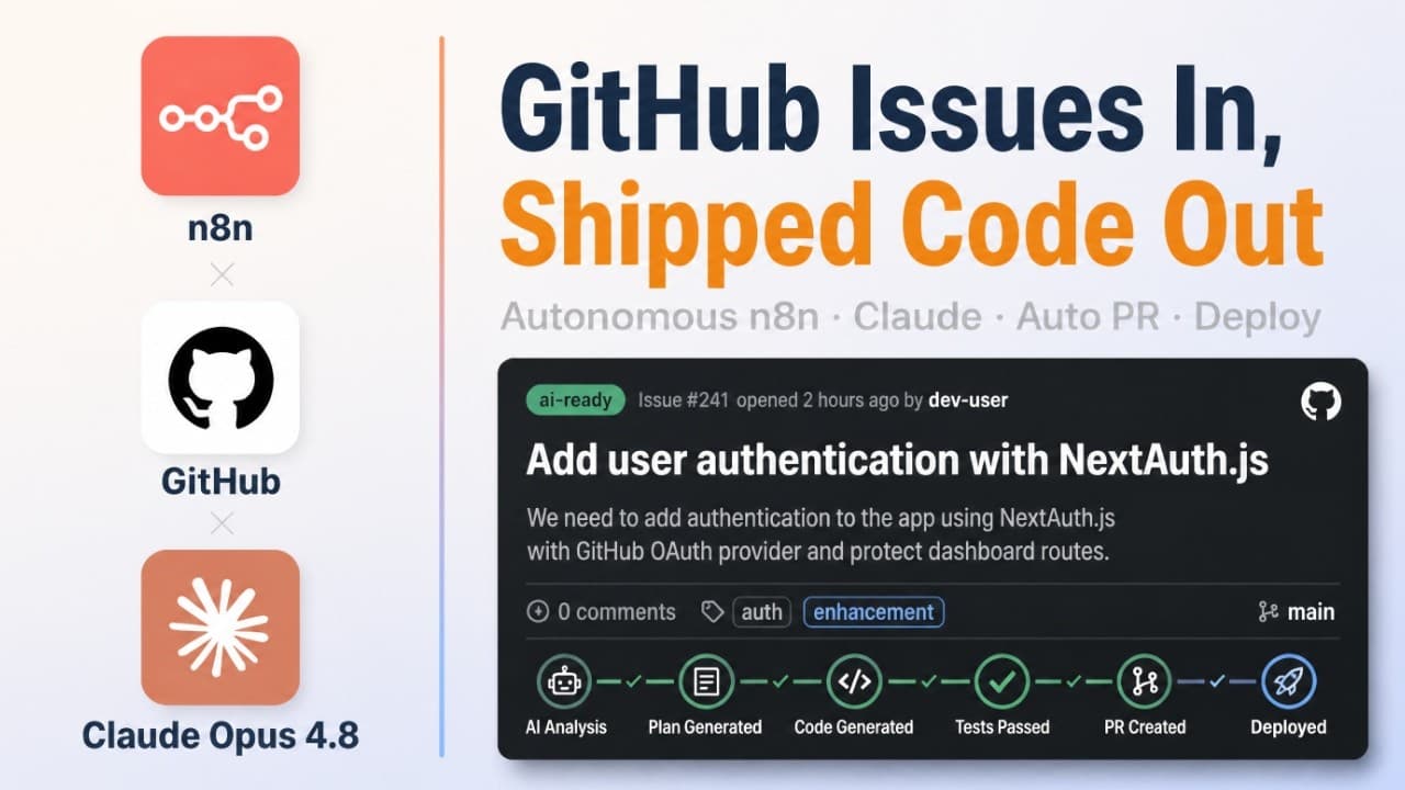 Claude Opus 4.8 + n8n MCP: Autonomous Coding Pipeline Tutorial - Claude Opus 4.8 + n8n MCP: Autonomous Coding Made Simple