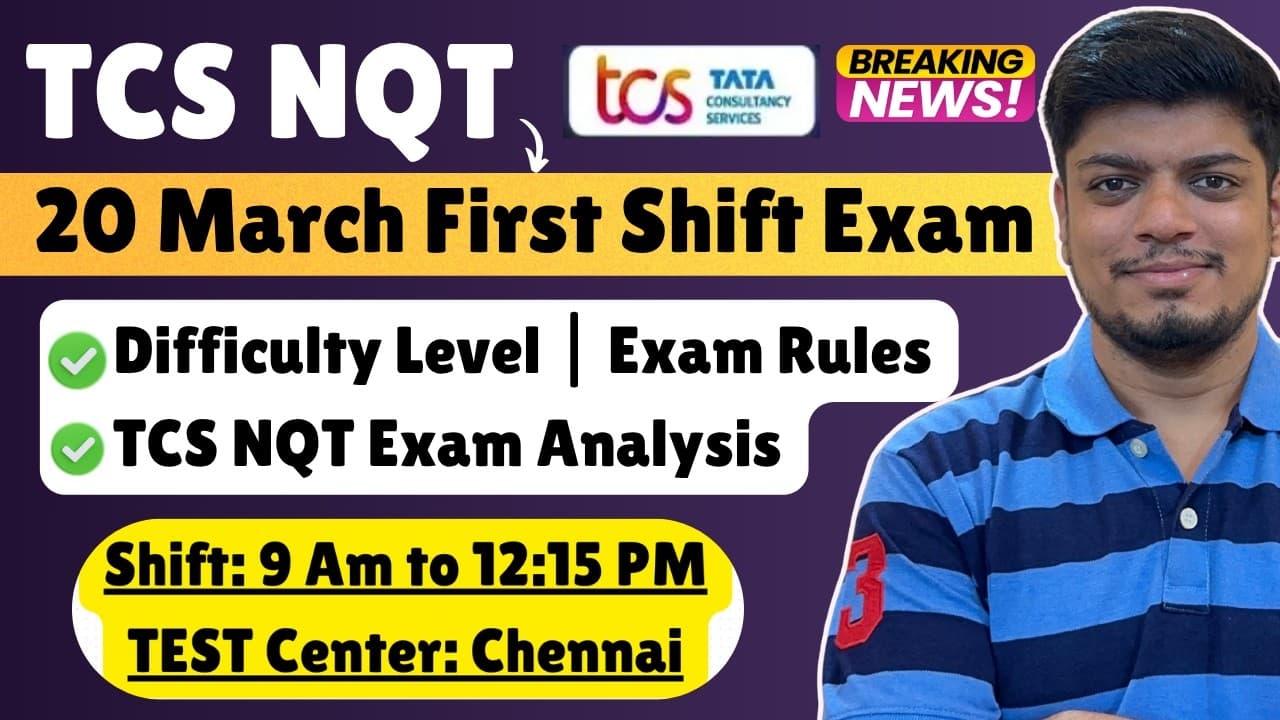 🔥TCS 20 March First Shift Exam Paper Analysis | TCS NQT 2026 (Today's) Exam Complete Analysis - Summary, Key Takeaways & FAQ