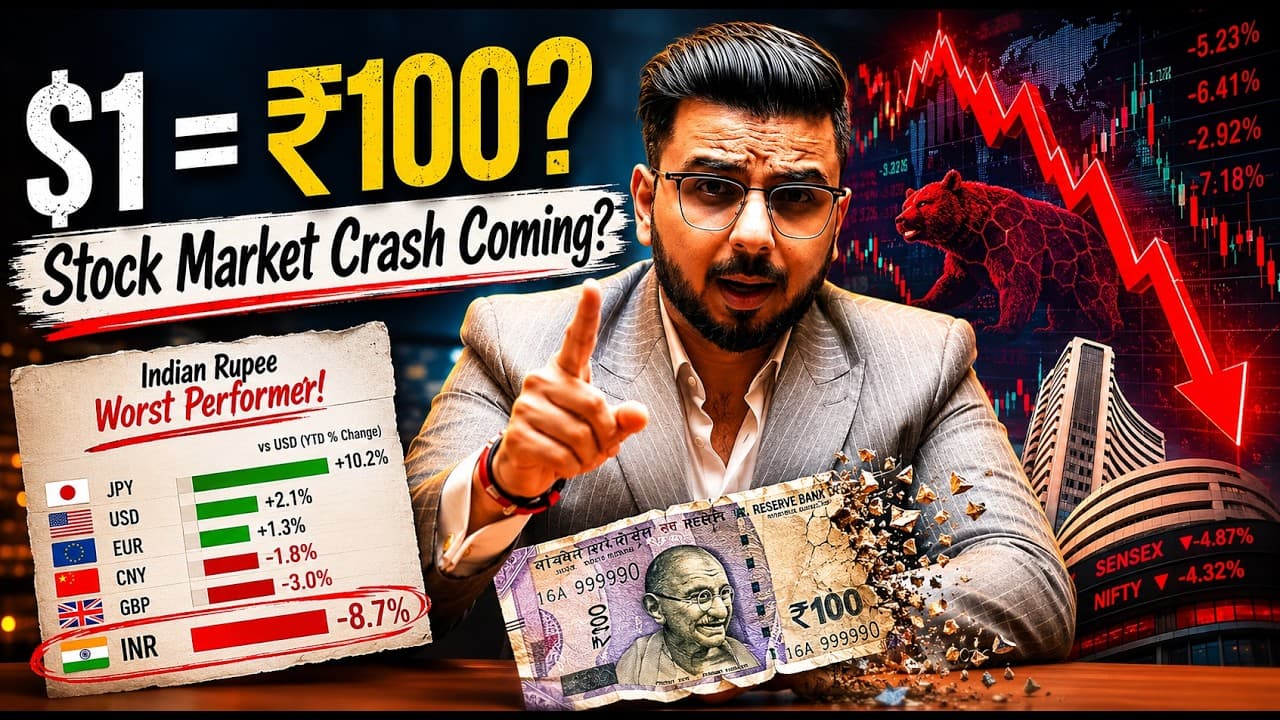 USD to INR = 100? | Will Stock Market Crash? 📉(Look at This Data..🤫) - USD to INR = 100? | Will Stock Market Crash? 📉 - The Real Takeaway