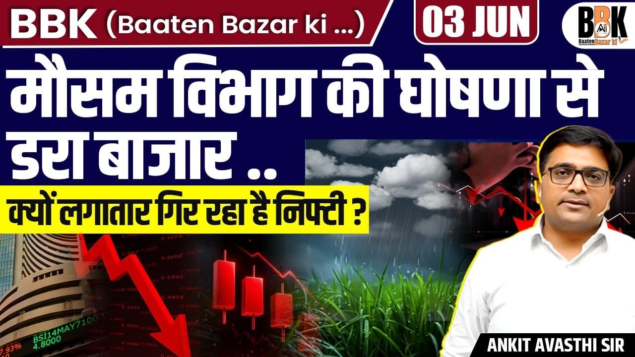 Indian Markets Fall Again | Weak Monsoon & Foreign Outflows Trigger Nifty Decline | By Ankit Sir - Indian Markets Fall Again - Ankit Sir Explains the Impact